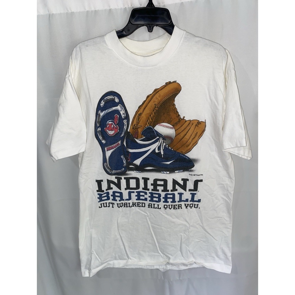 Vintage Cleveland‎ Indians T-Shirt Walked All Over You XL Chief Wahoo 90's